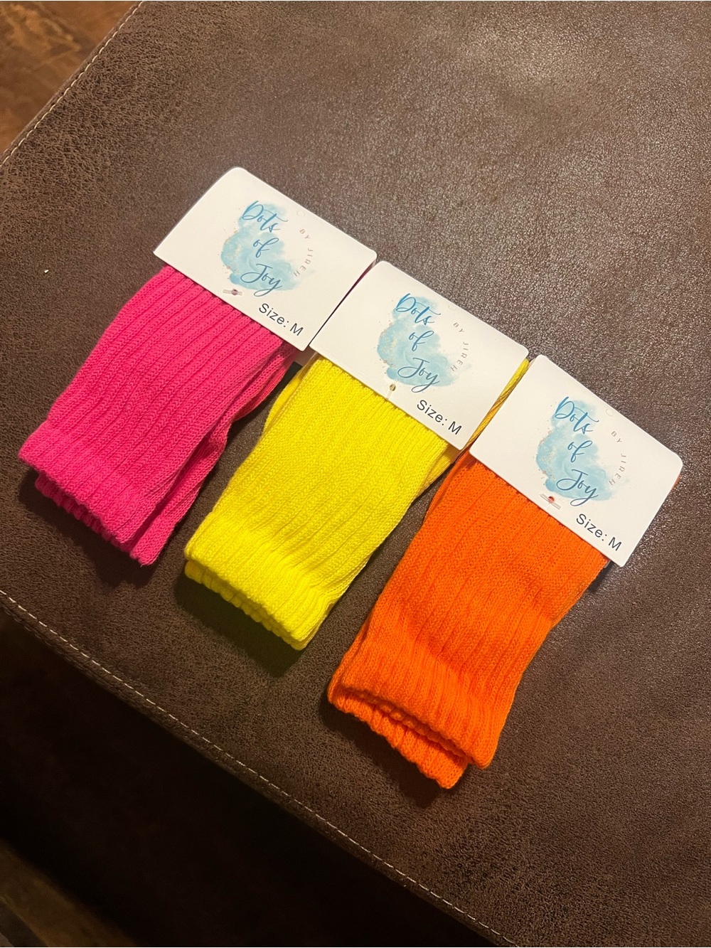 Kids Neon Ribbed Socks - Hot Pink, Neon Yellow & Bright Orange